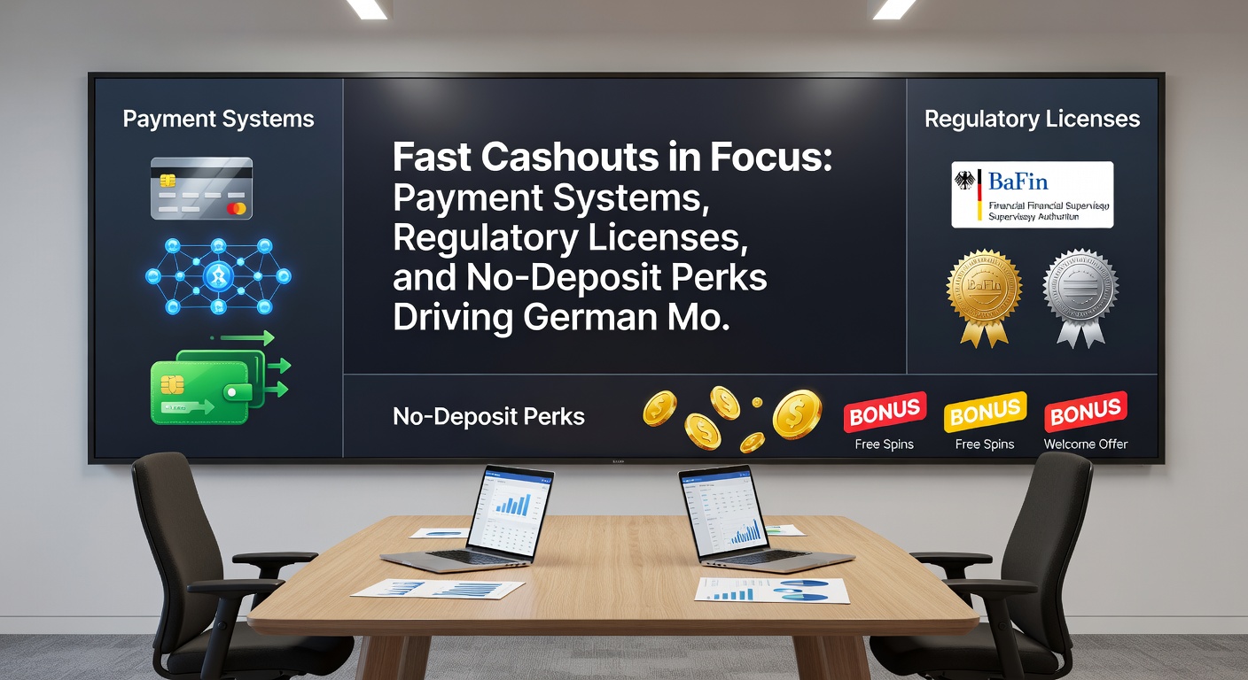 Grafik mit Euro-Symbolen, Lizenz-Siegeln und mobilen Zahlungs-Icons, die schnelle Transaktionen in einem deutschen Casino-Kontext darstellen