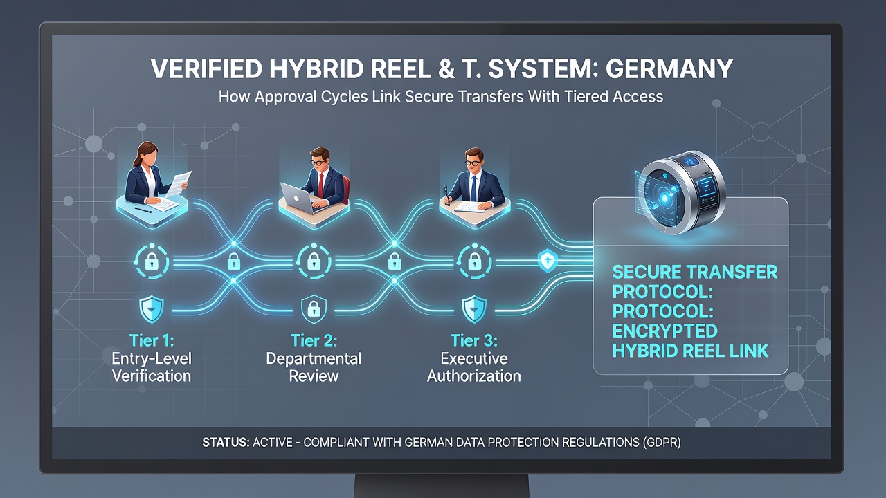 Illustration von gestaffelten Zugangssystemen und sicheren Transfers in mobilen Reel- und Tisch-Apps