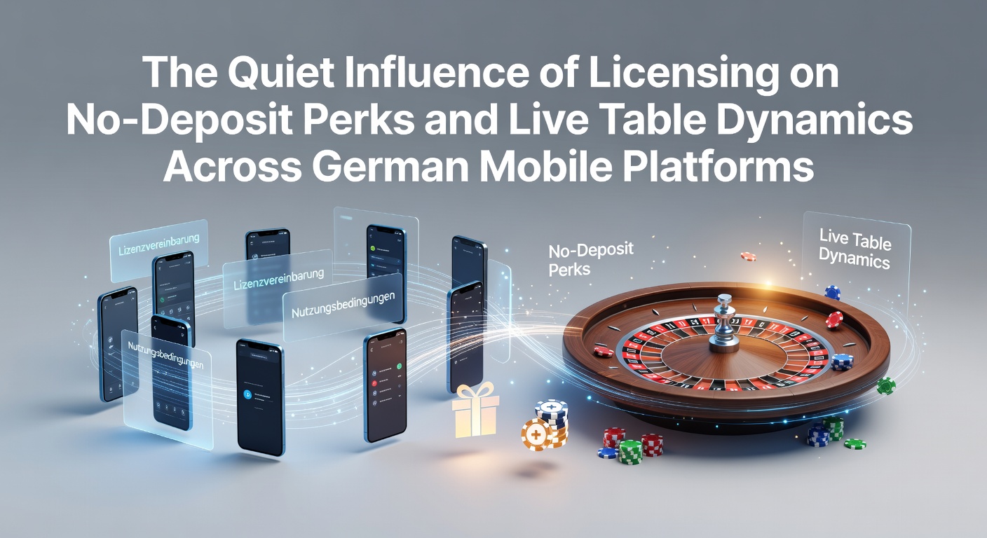 Illustration der Lizenzregulierung auf deutschen Mobilcasino-Plattformen mit Fokus auf No-Deposit-Angebote und Live-Tische